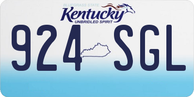 KY license plate 924SGL
