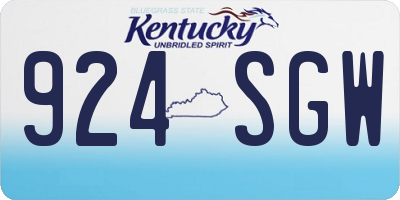 KY license plate 924SGW