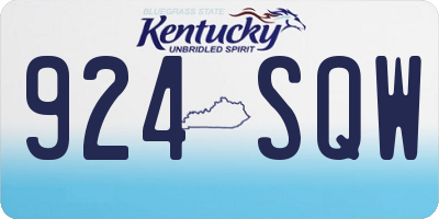 KY license plate 924SQW