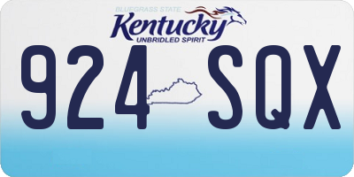 KY license plate 924SQX