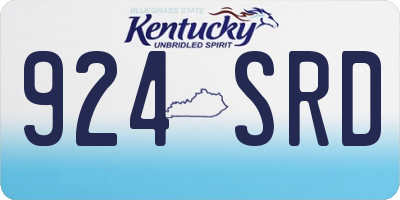 KY license plate 924SRD