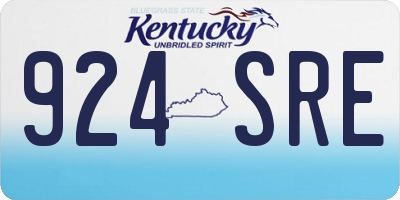KY license plate 924SRE