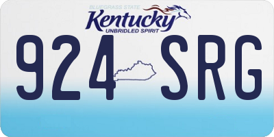 KY license plate 924SRG
