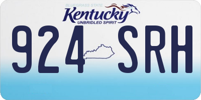KY license plate 924SRH