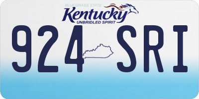 KY license plate 924SRI