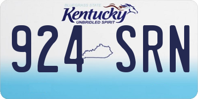 KY license plate 924SRN