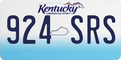 KY license plate 924SRS