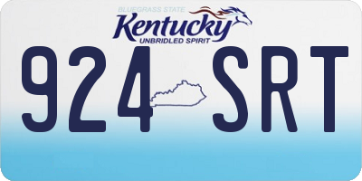 KY license plate 924SRT