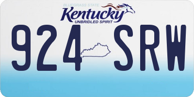 KY license plate 924SRW