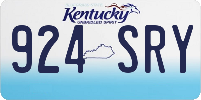 KY license plate 924SRY