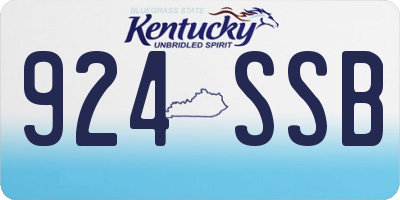 KY license plate 924SSB