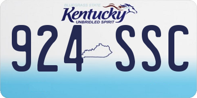KY license plate 924SSC