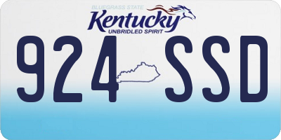 KY license plate 924SSD