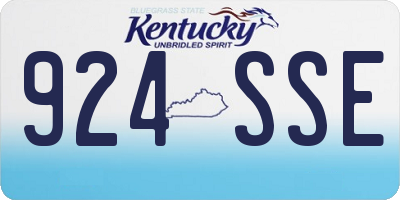 KY license plate 924SSE