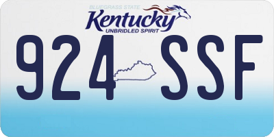 KY license plate 924SSF