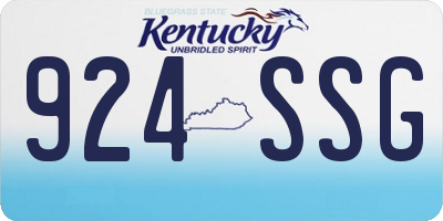 KY license plate 924SSG