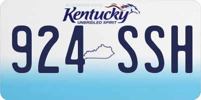 KY license plate 924SSH
