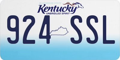 KY license plate 924SSL
