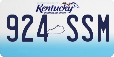 KY license plate 924SSM