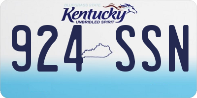 KY license plate 924SSN