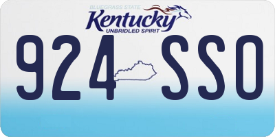 KY license plate 924SSO