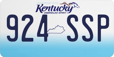 KY license plate 924SSP