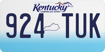 KY license plate 924TUK