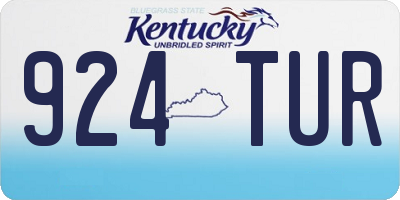 KY license plate 924TUR