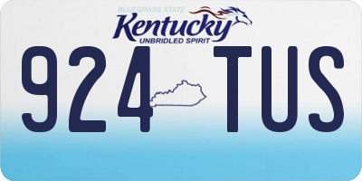 KY license plate 924TUS