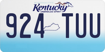 KY license plate 924TUU
