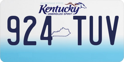 KY license plate 924TUV