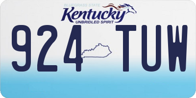KY license plate 924TUW