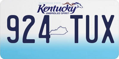 KY license plate 924TUX