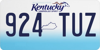 KY license plate 924TUZ