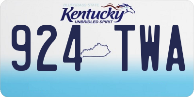 KY license plate 924TWA