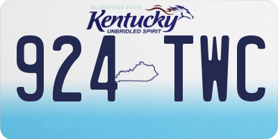 KY license plate 924TWC