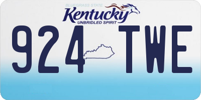 KY license plate 924TWE