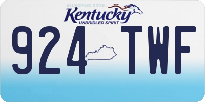 KY license plate 924TWF