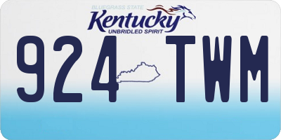 KY license plate 924TWM