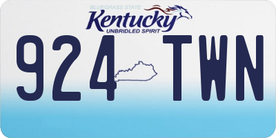 KY license plate 924TWN