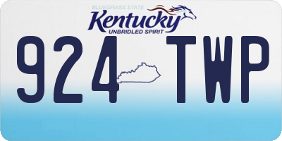 KY license plate 924TWP