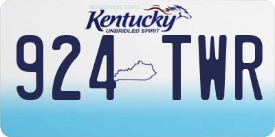 KY license plate 924TWR