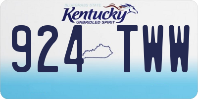 KY license plate 924TWW