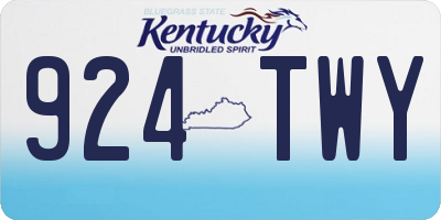 KY license plate 924TWY