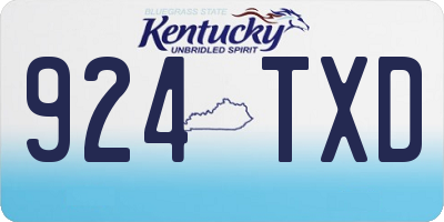 KY license plate 924TXD