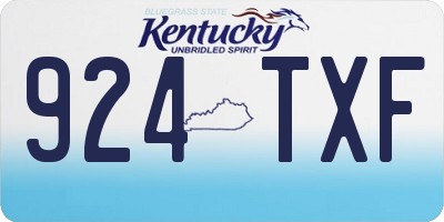 KY license plate 924TXF