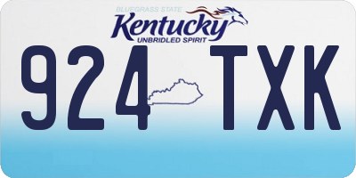 KY license plate 924TXK