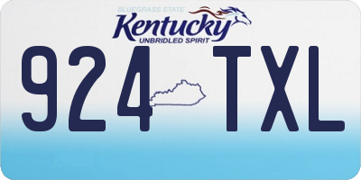 KY license plate 924TXL