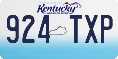 KY license plate 924TXP