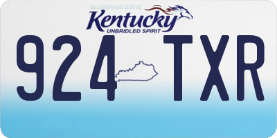 KY license plate 924TXR